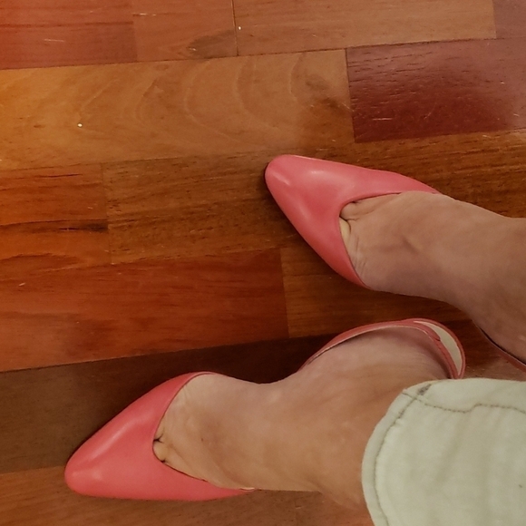 VINTAGE Maserati Coral Leather SlingBack Heels New in Box 8AAA Narrow Beautiful! - Picture 13 of 16